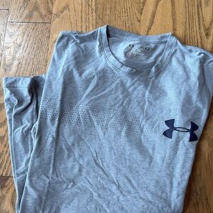 Under Armour Men’s Long Sleeve Performance Tee - Light Gray with Navy Logo